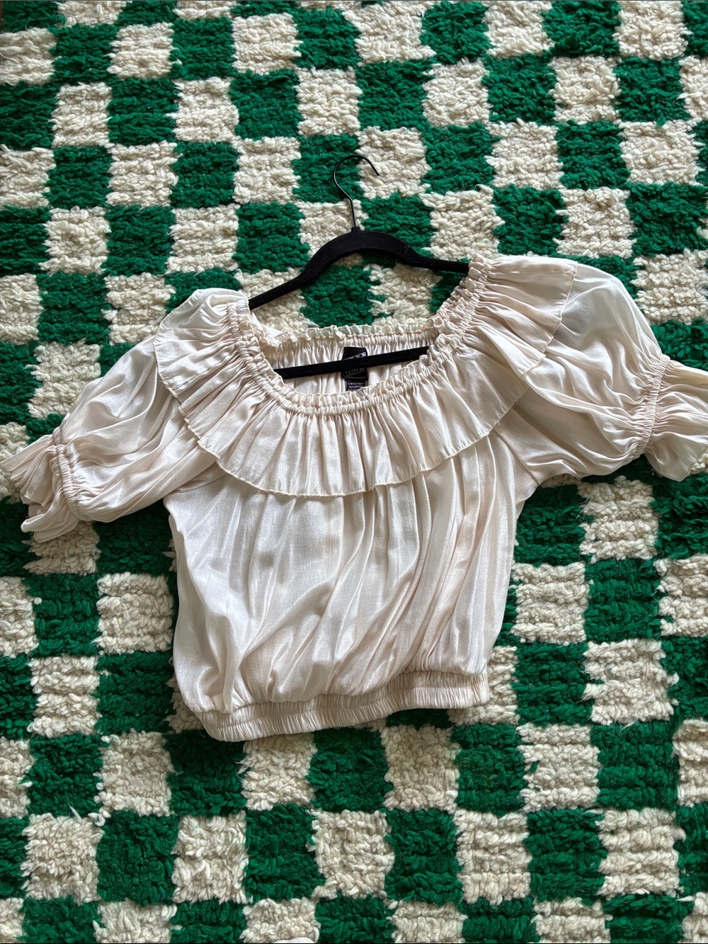 vintage off shoulder peasant blouse 90s y2k crop